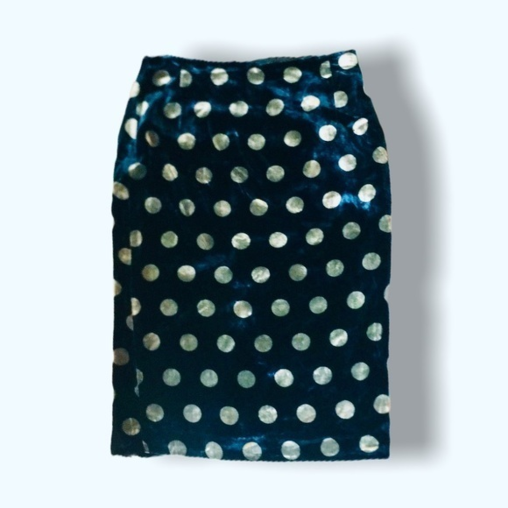 NWT Cooper Trelise‎ Velvet Navy/Gold Skirt 8